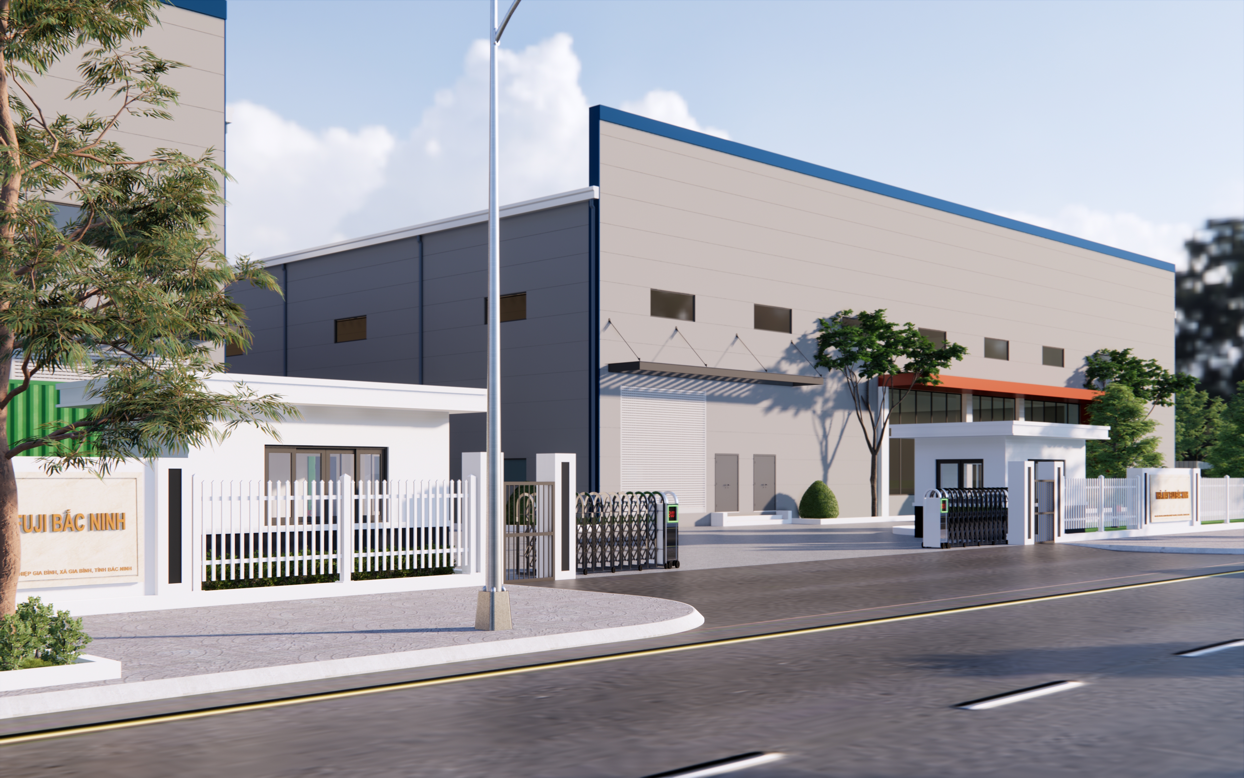 Mặt trước nhà xưởng